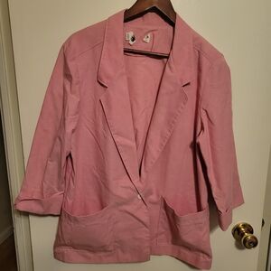 Dusty Pink Open-Front Blazer